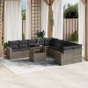Garden Sofa Set Grey Poly Rattan Large Modular Garden Sofa Set