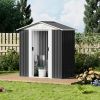 5X3 Feet Dark Grey Outdoor Storage Shed With Aluminum Alloy Frame With Base