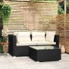 Garden Lounge Set Black, Cream