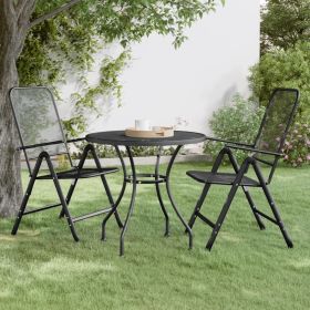 Patio Table Ã˜31.5"x28.3" Expanded Metal Mesh Anthracite
