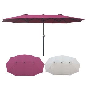 15Ftx9FtDouble-Sided Patio Umbrella Outdoor Market Table Garden Extra Large Waterproof Twin Umbrellas with Crank and Wind Vents for Garden Deck Backya
