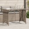 Patio Table with Glass Top Gray 43.3"x26.8"x27.6" Poly Rattan
