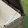 4 Piece Patio Sectional Wicker Rattan Outdoor Furniture Sofa Set with Storage Box - Grey Wicker Creme Cushion