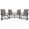 MEOOEM Patio C Spring Dining Chairs set of 4 Outdoor Textilene Metal Chairs Weather Resistant Modern Furniture for Garden Backyard