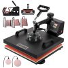 VEVOR Heat Press Machine 15x15Inch 8pcs 1050W Combo Digital Multifunctional Sublimation Heat Transfer Machine Dual LED Display for T Shirts Hat Mug Ca