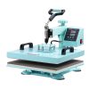 Heat Press Machine 15x15 in 8 in 1 with 30oz Tumbler Press T-Shirts Green