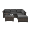 Patio Furniture, Outdoor Furniture, Seasonal PE Wicker Furniture, 4 Set Wicker Furniture With Tempered Glass Coffee Table - as Pic