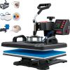 VEVOR Heat Press, 5 in 1 Heat Press Machine Machine 12x15, Clamshell Sublimation Transfer Printer Fast Heat-up, Digital Precise Temperature Control