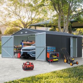 Spacious Outdoor Storage Shed: This 13x20FT outdoor storage shed offers a generous 250 square feet of floor space, perfect for storing trucks, cars