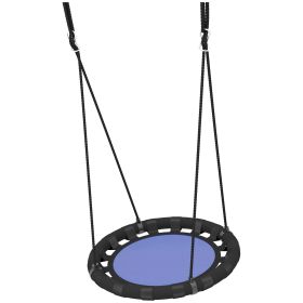 24 inch Saucer Tree Swing Set for Kids with Adjustable Hanging Ropes for Outdoor, Backyard, Blue