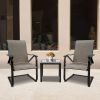 MEOOEM Patio C Spring Dining Chairs set of 2 Outdoor Textilene Metal Chairs Weather Resistant Modern Furniture for Garden Backyard