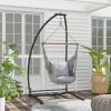 Outsunny Arch-Based Hammock Stand, Sturdy Iron Construction for Both Indoor & Outdoor Settings, Jet Black|
