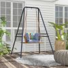 Outsunny Hammock Chair Stand Heavy Duty Metal Frame for Indoor Outdoor Use Black