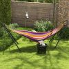Outsunny Hammock Stand Portable Adjustable Steel Frame Weather Resistant Black 550 lbs Capacity
