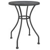 Patio Table Ã˜23.6"x28.3" Expanded Metal Mesh Anthracite