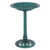 Outdoor Garden Green Pedestal Bird Bath Feeder