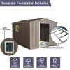 8ft x 10ft Outdoor Metal Storage Shed with Metal Floor Base,with Window,Grey(W540S00017)