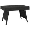 Foldable Side Table Black 23.6"x15.7"x15" Poly Rattan
