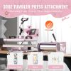 Heat Press Machine 12x15 in 5 in 1 with 30oz Tumbler Press T-Shirts Pink