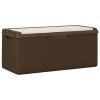 Patio Storage Box with Seat Cushion Brown 92.5 gal PP
