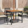 Garden Table Black and Brown PE Rattan 31.5 x 31.5 x 29.5 in