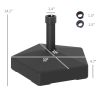Patio Umbrella Base Holder, Heavy Duty Outdoor Umbrella Stand Base, Filled Up to 42lbs with Stand or 33lbs with Water for Garden, Poolside, Black