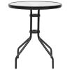 Patio Table Black Ã˜23.6"x27.6" Steel