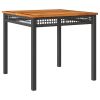 Garden Table Black and Brown PE Rattan 31.5 x 31.5 x 29.5 in