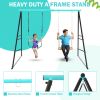 Swing Stand Frame,Swing Set Frame for Both Kids and Adults,500 Lbs Heavy-Duty Metal A-Frame Backyard Swing for Indoor Outdoor,Green(Frame Only)