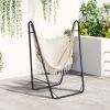 Outsunny Hammock Lounge Chair Creamy White, Arc Stand & Storage Pouch, Outdoor
