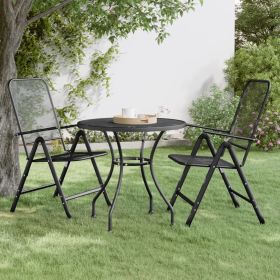Patio Table Ã˜31.5"x28.3" Expanded Metal Mesh Anthracite