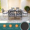 7-Piece Outdoor Patio Aluminum Furniture Set, Modern Dining Set with 6 Dining Chairs Sunbrella Fabric Cushioned, Nature-Inspired Branch-Like Backrest