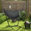Outsunny Hammock Chair Outdoor with Stand, Swing Hanging Lounge, Dark Gray, Side Pocket Headrest