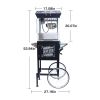Kaitu Popcorn Machine with Cart â€“ 6oz Popper with Stainless-steel Kettle, Heated Warming Deck, and Old Maids Drawer,Black