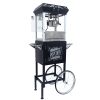 Kaitu Popcorn Machine with Cart â€“ 6oz Popper with Stainless-steel Kettle, Heated Warming Deck, and Old Maids Drawer,Black