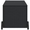 Garden Storage Box with Wheels Black 50.2 Gal Poly Rattan