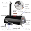 84312280 12in automatic rotating pizza oven built-in thermometer semi-automatic pizza oven, cooking pizza machine, portable wood fire pizza oven