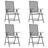 5 Piece Patio Dining Set Anthracite Steel