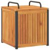 Patio Cushion Box 17.7"x17.7"x17.7"/20.9" Solid Wood Acacia and Steel