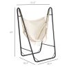 Outsunny Hammock Lounge Chair Creamy White, Arc Stand & Storage Pouch, Outdoor