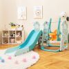 1PC Toddler Slide and Swing Set with Extra-long Slide Height Adjustable Swing Basketball Hoop