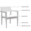 6PC Patio Aluminum Furniture, Modern Dining Set