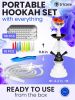 White Black Hookah set with everything Hookah Set 2 Hose Hookah LilOne