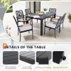 7-Piece Outdoor Patio Aluminum Furniture Set, Modern Dining Set with 6 Dining Chairs Sunbrella Fabric Cushioned, Nature-Inspired Branch-Like Backrest