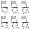 7 Piece Patio Dining Set Anthracite Metal Mesh
