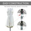 Outsunny Patio Umbrella 15' Steel Rectangular Outdoor Double Sided Market with base, Sun Protection & Easy Crank for Deck Pool Patio, Beige