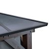 10' x 13' Hardtop Wood Gazebo for Patios, Outdoor Framed Gazebo with Polycarbonate Double Roof Canopy