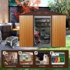 8ft x 6ft Outdoor Metal Storage Shed with Floor Base,Coffee(W540S00014)