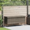 Patio Storage Box with Wheels Gray 63"x21.7"x29.5" Poly Rattan