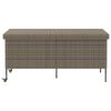 Patio Storage Box with Wheels Gray 63"x21.7"x29.5" Poly Rattan